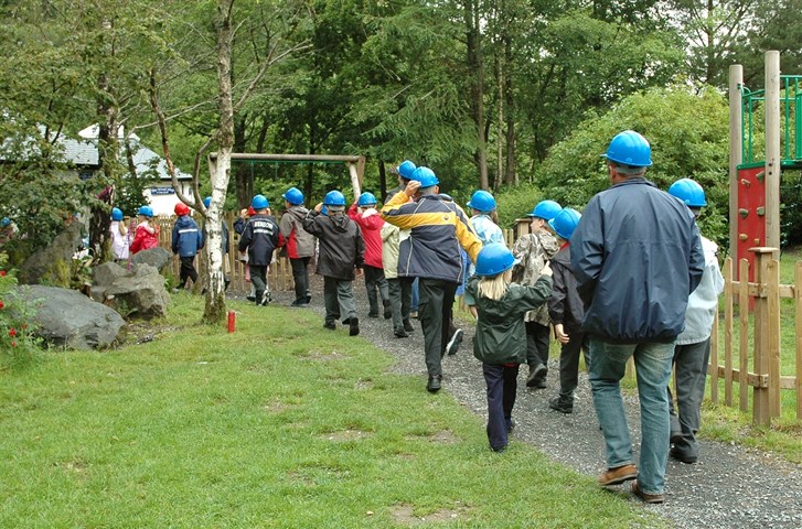 A school group entering our Snowdonia adventure park